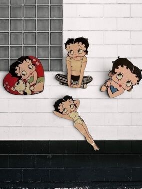 Vintage Betty Boop Magnets Set of 4